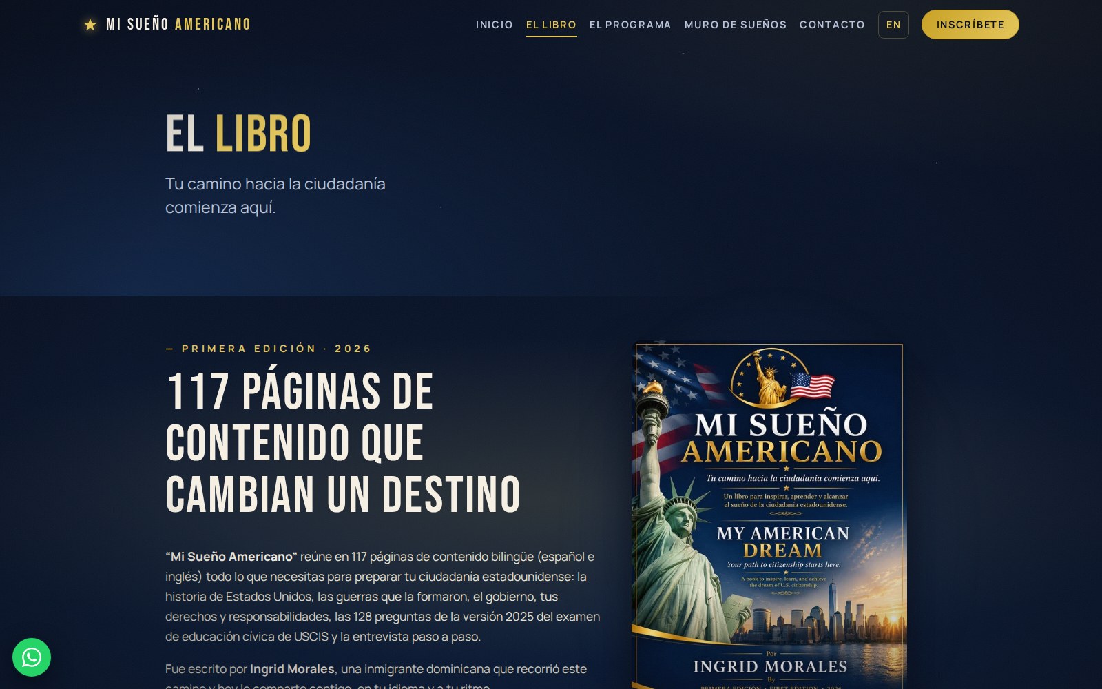 Programa Mi Sueño Americano book page