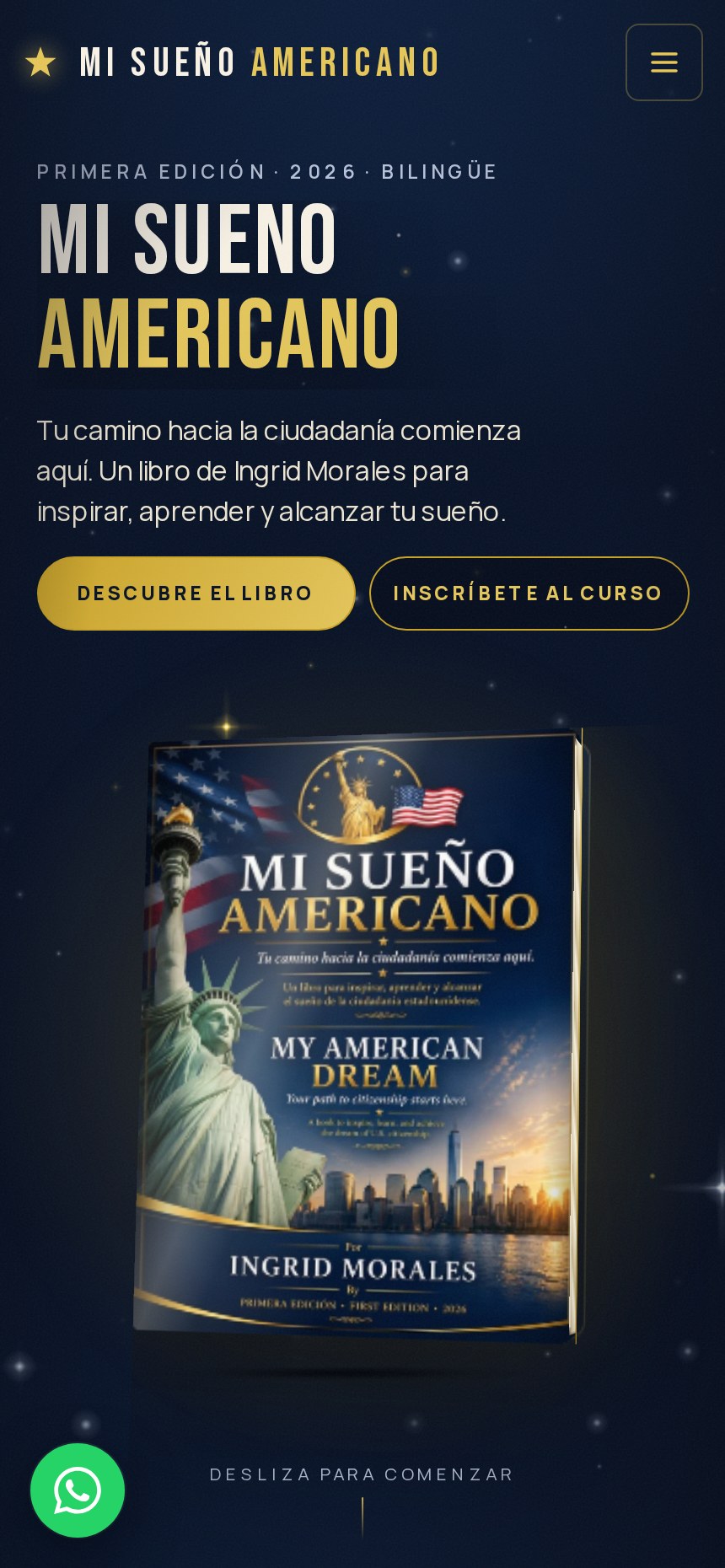 Programa Mi Sueño Americano website on a phone